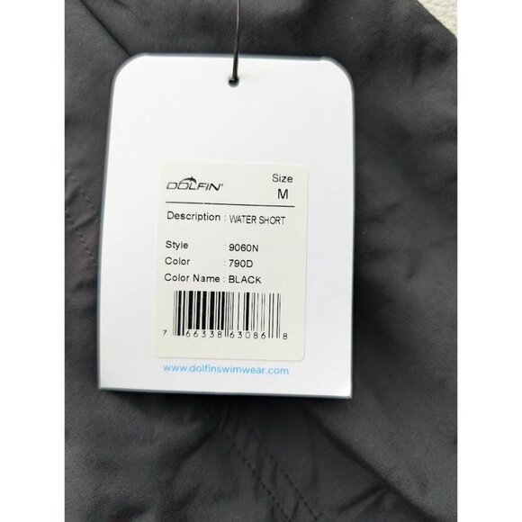 Dolfin Water Shorts Men's Size Medium Black Trunks Drawstring Summer Beach NEW - Picture 2 of 4
